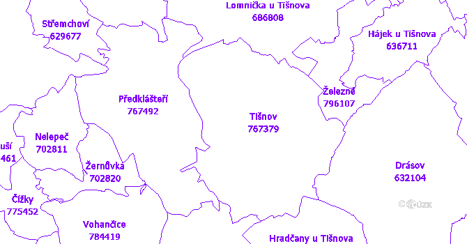 Katastrální mapa Tišnov