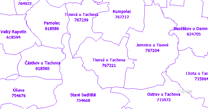 Katastrální mapa Tisová