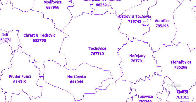 Katastrální mapa Tochovice