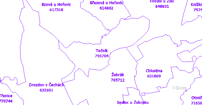 Katastrální mapa Točník