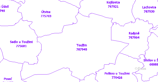 Katastrální mapa Toužim