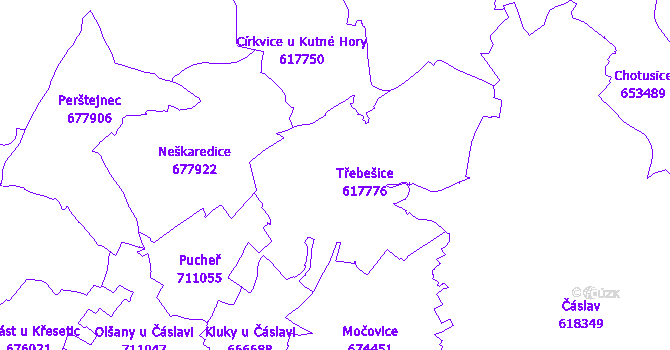 Katastrální mapa Třebešice