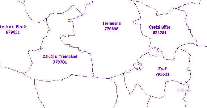Katastrální mapa Třemošná