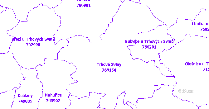 Katastrální mapa Trhové Sviny