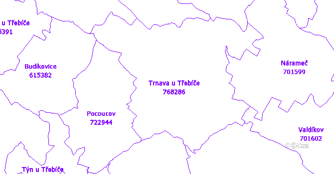 Katastrální mapa Trnava