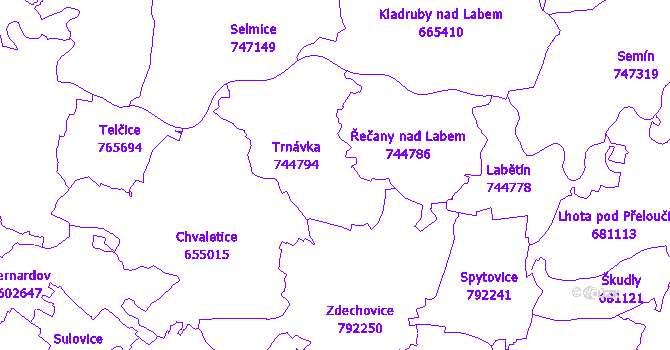 Katastrální mapa Trnávka