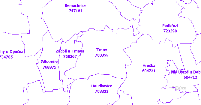 Katastrální mapa Trnov
