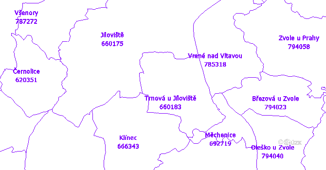 Katastrální mapa Trnová