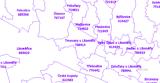 Katastrální mapa Trnovany
