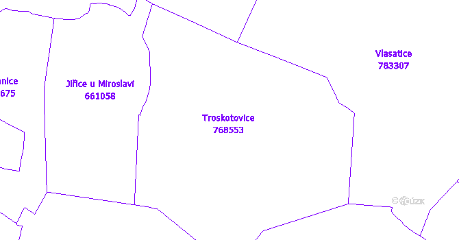 Katastrální mapa Troskotovice