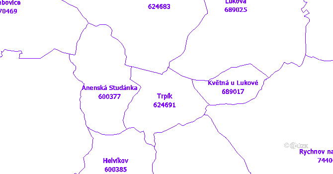 Katastrální mapa Trpík