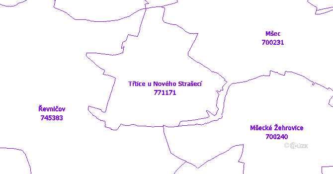 Katastrální mapa Třtice