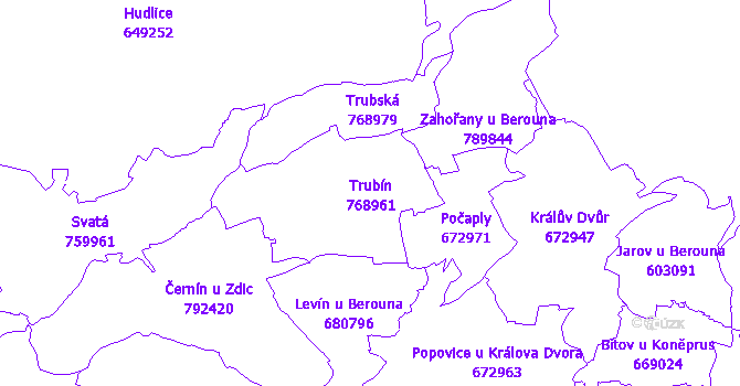 Katastrální mapa Trubín
