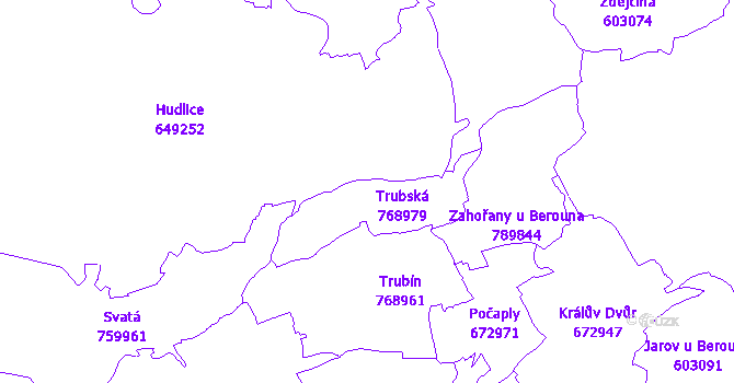Katastrální mapa Trubská