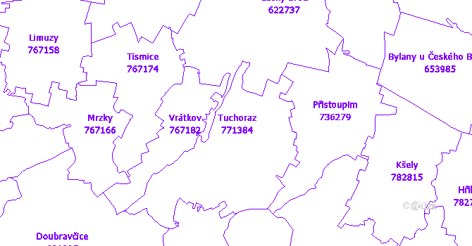 Katastrální mapa Tuchoraz