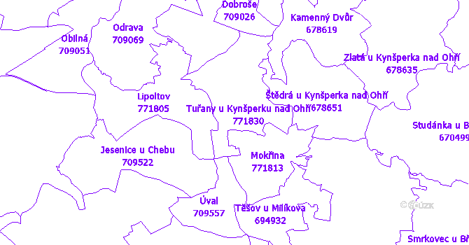 Katastrální mapa Tuřany