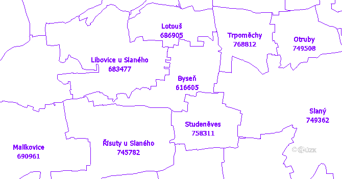 Katastrální mapa Tuřany