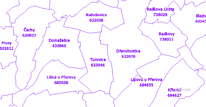 Katastrální mapa Turovice