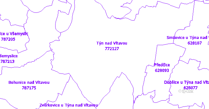 Katastrální mapa Týn nad Vltavou