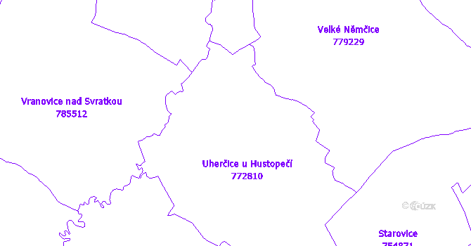 Katastrální mapa Uherčice
