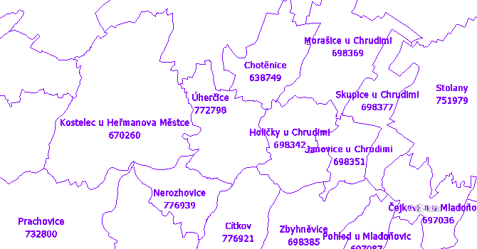 Katastrální mapa Úherčice