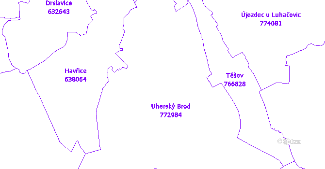 Katastrální mapa Uherský Brod