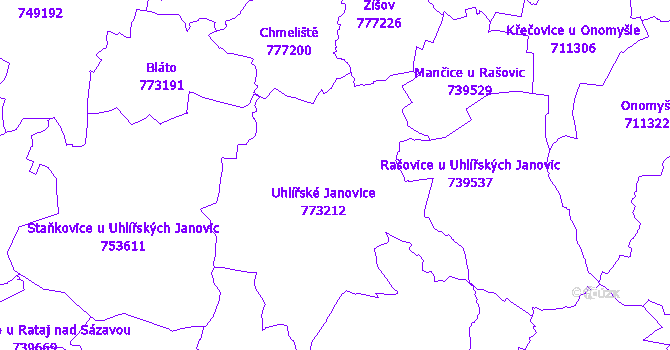 Katastrální mapa Uhlířské Janovice