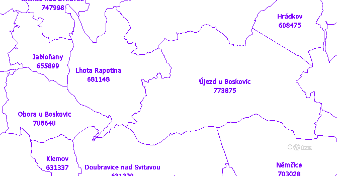 Katastrální mapa Újezd u Boskovic