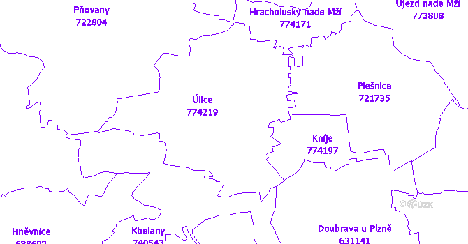 Katastrální mapa Úlice