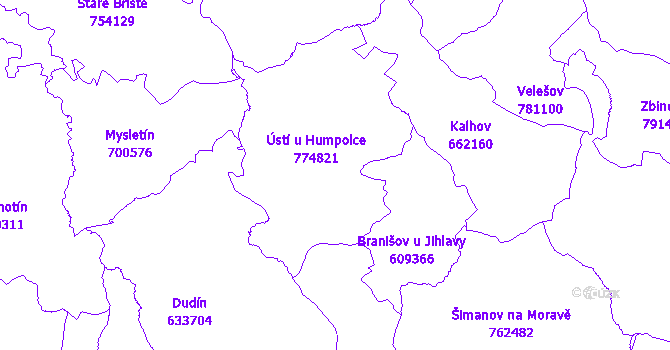 Katastrální mapa Ústí