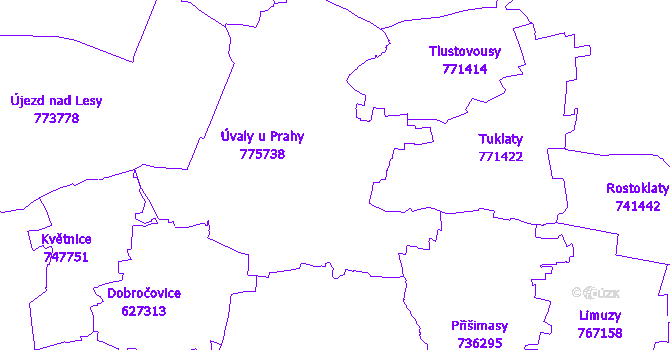 Katastrální mapa Úvaly