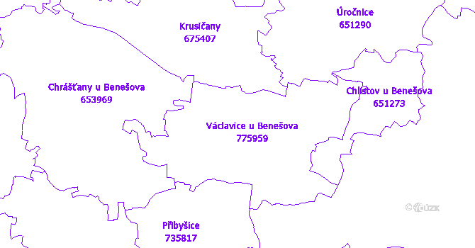 Katastrální mapa Václavice