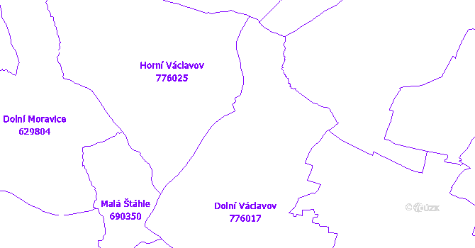 Katastrální mapa Václavov u Bruntálu