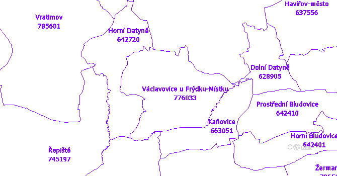 Katastrální mapa Václavovice
