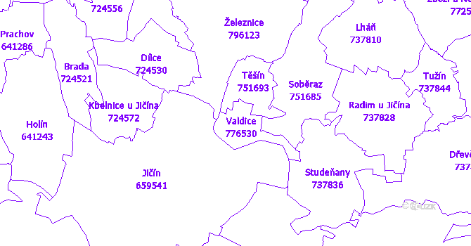 Katastrální mapa Valdice