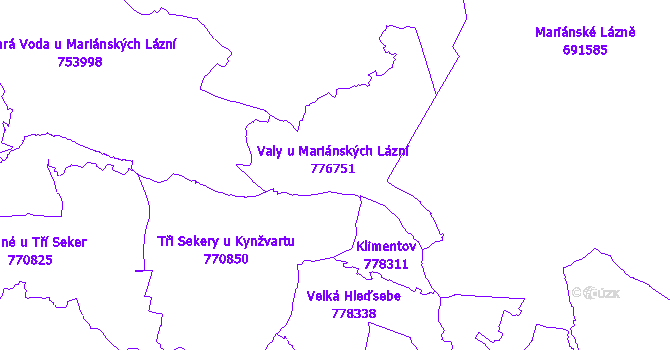 Katastrální mapa Valy