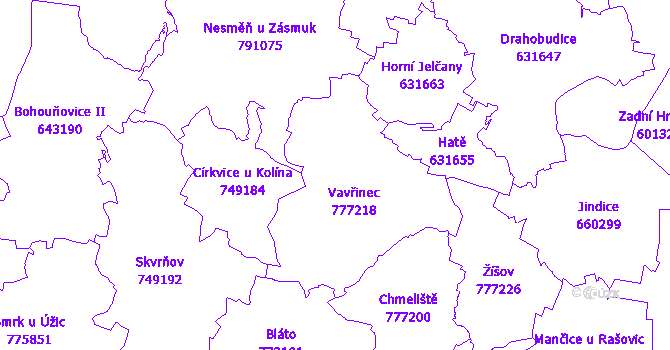 Katastrální mapa Vavřinec
