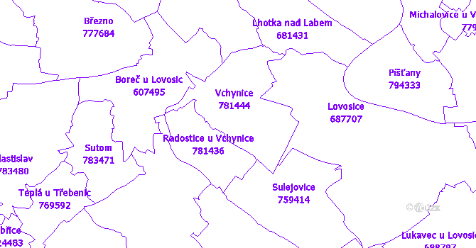 Katastrální mapa Vchynice