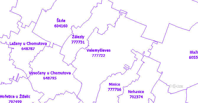 Katastrální mapa Velemyšleves