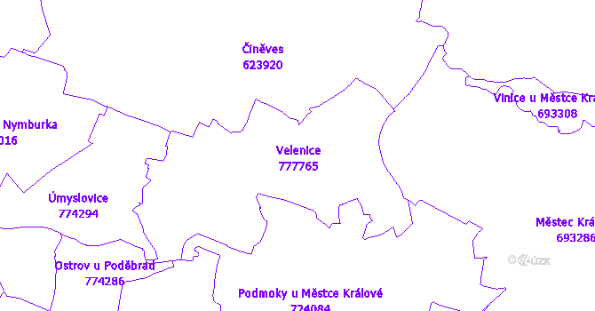 Katastrální mapa Velenice
