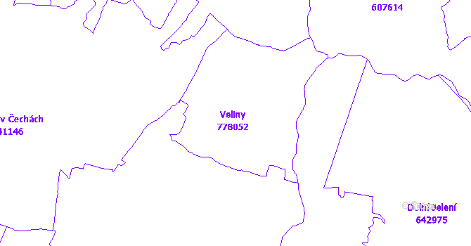 Katastrální mapa Veliny