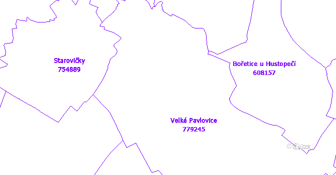 Katastrální mapa Velké Pavlovice