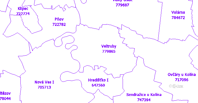 Katastrální mapa Veltruby