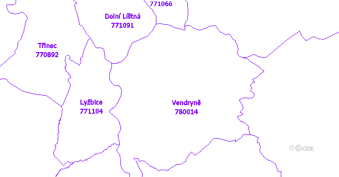 Katastrální mapa Vendryně