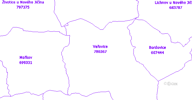 Katastrální mapa Veřovice