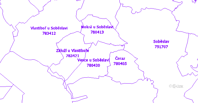 Katastrální mapa Vesce