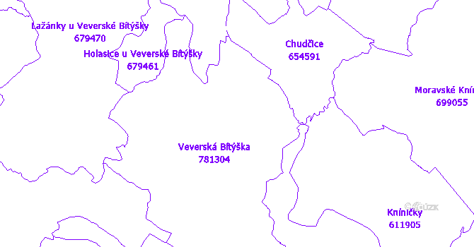 Katastrální mapa Veverská Bítýška