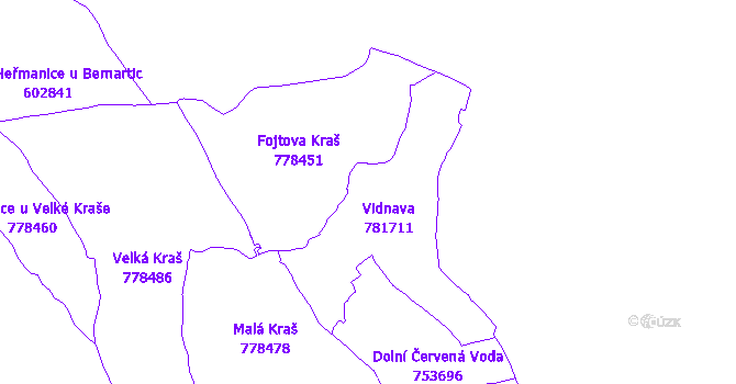Katastrální mapa Vidnava
