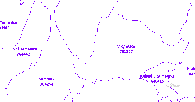 Katastrální mapa Vikýřovice