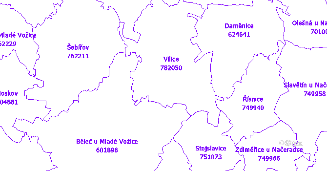 Katastrální mapa Vilice